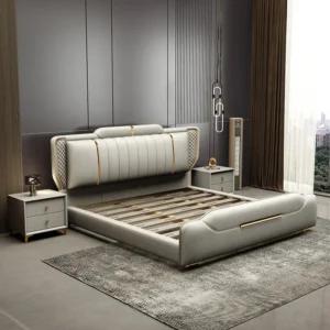 m Modern King Size Home Bedroom Furniture Sets Soft Bed King Wooden Frame Factory Direct -Design Revolving Storage m