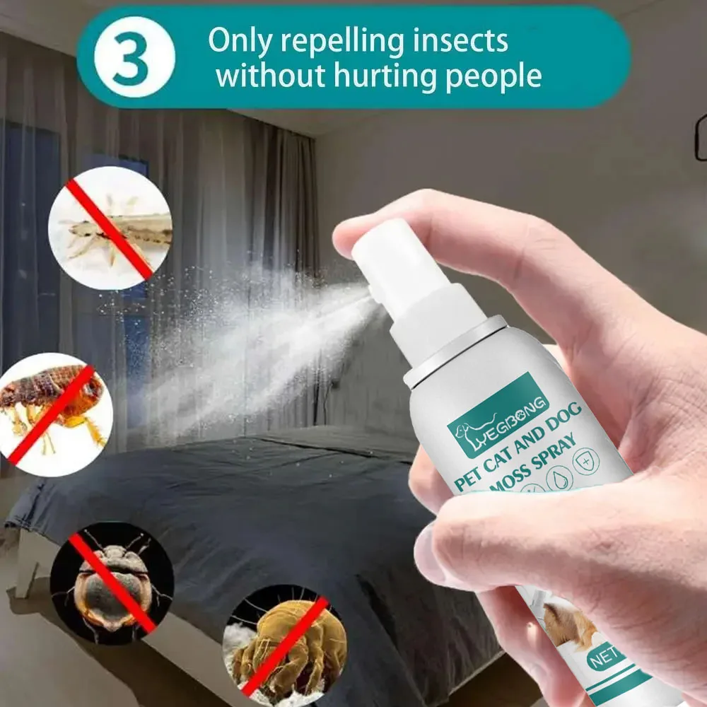 30ml Pet Expel Fleas Lice Treatments Spray Quick And Handy Fleas Ticks Expellent For Dogs Cats Pet Health Supplies