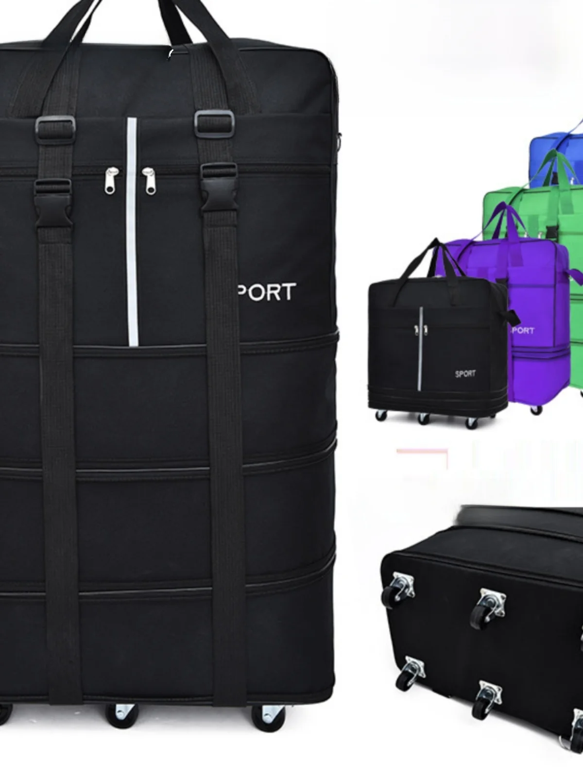 Large Capaci Travel Bag with Staed Universal Wheels for Air Cargo Moving Bag Lage Bag for Studng Abroad And Moving - Image 4