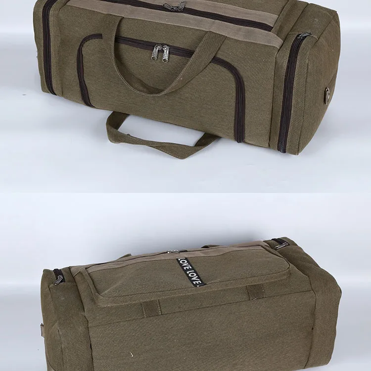 Large Capaci Canvas Travel Bag Handheld Suitcase Multi-layered Clothing Bapa Retro Sle Youth Travel Bag Foldable - Image 5