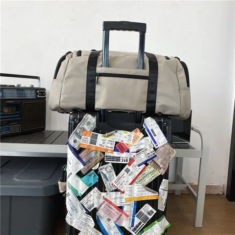 Brand Women's Nylon Sports Bag Dry Wet Separation Travel Bag with Rod Brand Tailored Goods Label Removed High Quali - Image 4