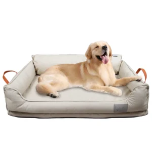 Large Dog Bed Leather Soft Plush Donut Snuggly Warm Cozy Pet Mat for Small to Extra Extra Large Dogs Rectangle Shape