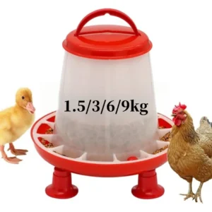 1.5/3/6/9kg Chicken Duck Feeder Bucket With Leg Poultry Food Fountain Chicken Chick Hen Lid Handle Feeding Watering Supply