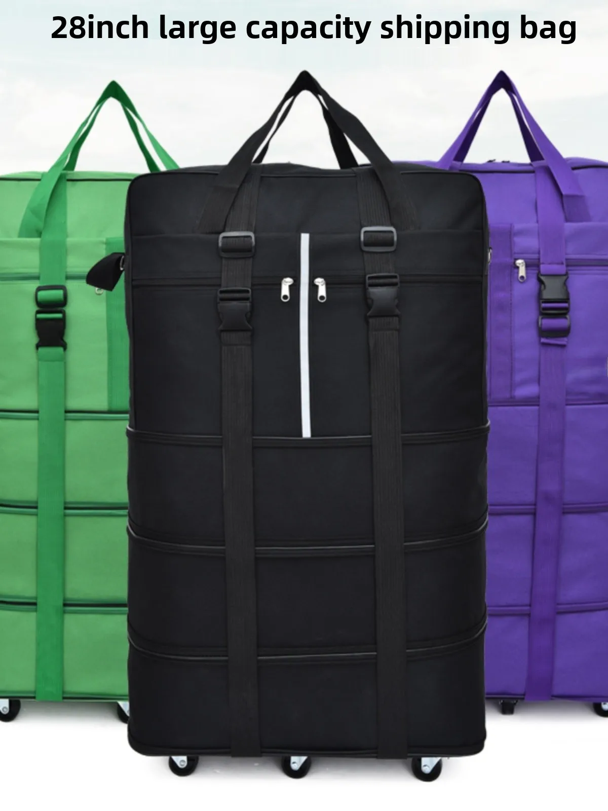 Large Capaci Travel Bag with Staed Universal Wheels for Air Cargo Moving Bag Lage Bag for Studng Abroad And Moving