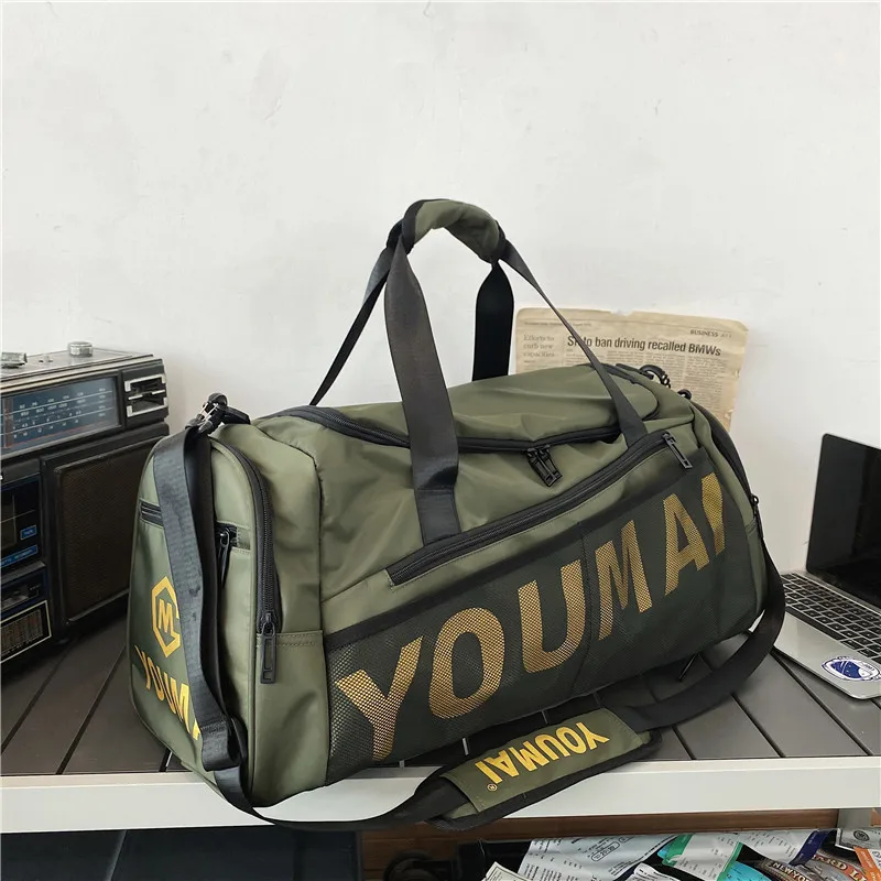 Brand Women's Nylon Sports Bag Dry Wet Separation Travel Bag with Rod Brand Tailored Goods Label Removed High Quali - Image 2