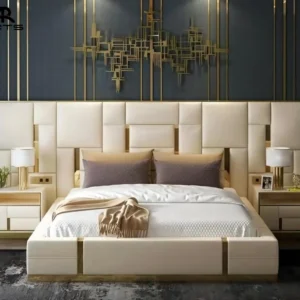 2025 Villa Bedroom Furniture Leather Upholstered Bed for Home Hotel Bedroom Furniture king Size Queen Size Bed