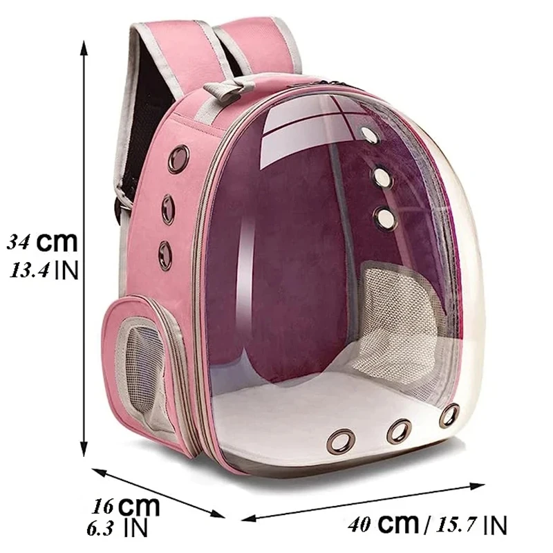 Cat Pet Carrier Backpack - Transparent Capsule Bubble Design, Breathable for Small Animals (Puppy/Kitty/Bird), Ideal for Travel - Image 6