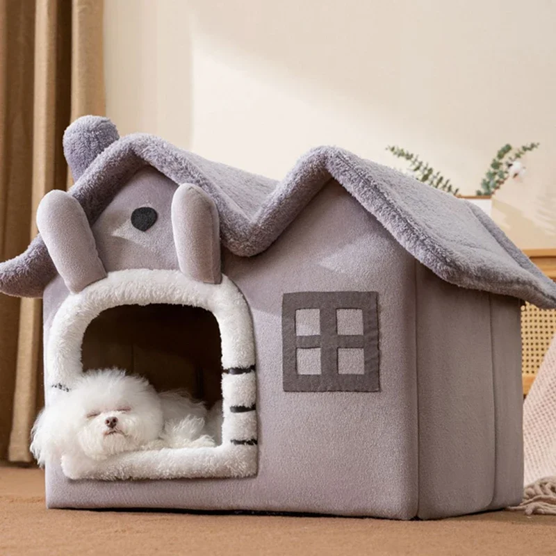 Foldable Dog House Kennel Bed Mat For Small Medium Dogs Cats Winter Warm Cat Bed Nest Pet Products Basket Pets Puppy Cave Sofa - Image 2