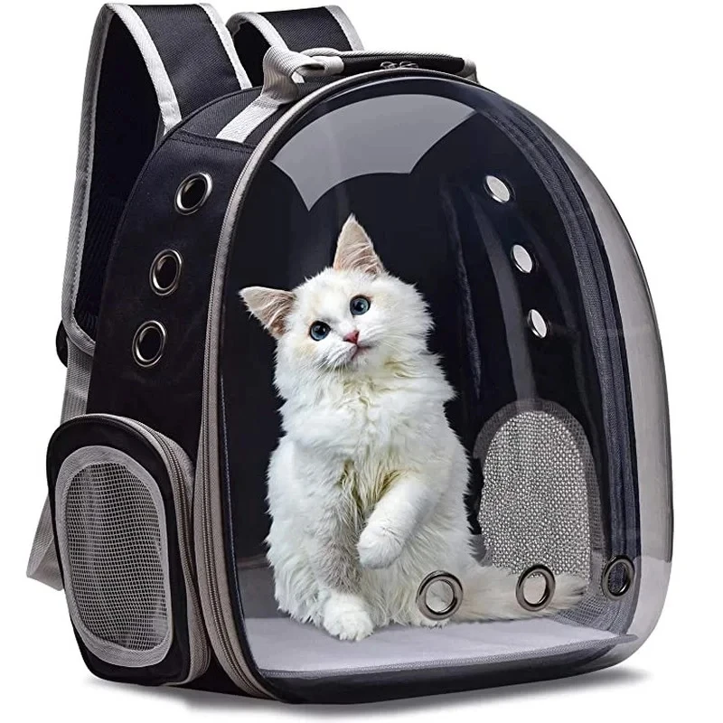 Cat Pet Carrier Backpack - Transparent Capsule Bubble Design, Breathable for Small Animals (Puppy/Kitty/Bird), Ideal for Travel - Image 2